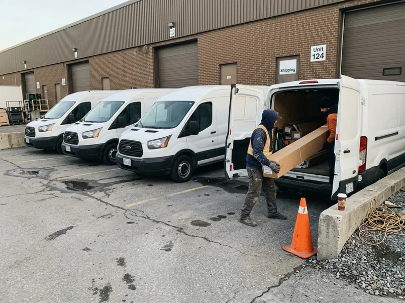 Unbranded install vans outside the Nepean warehouse
