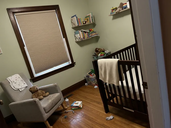 Hintonburg nursery with a blackout cellular shade in side channels